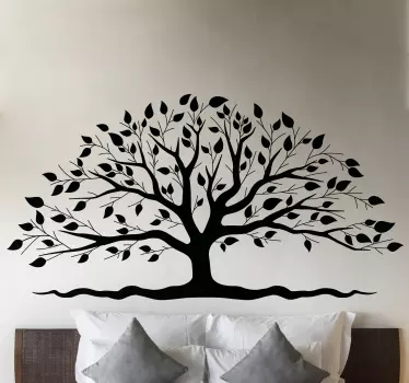 Monocolor tree of life design headboard wall sticker - TenStickers