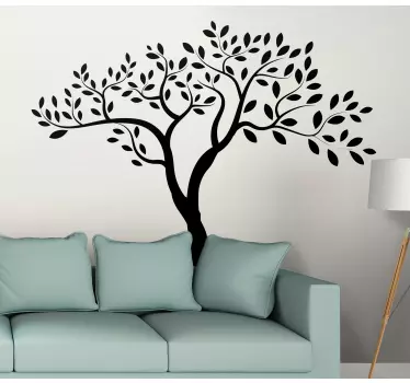 Monocolor tree with think branches flower wall decor - TenStickers