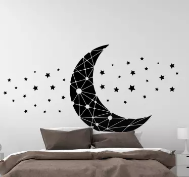 Moon and Stars Abstract decal - TenStickers