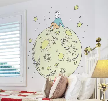 Moon illustration wall art decal - TenStickers
