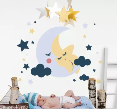 Moons and stars  space sticker - TenStickers