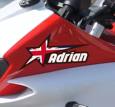 Motorcycle sticker union jack star - TenStickers