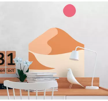 Mountain and sun abstract art vinyl wall art - TenStickers