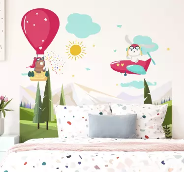 Mountains headboard illustration wall art - TenStickers