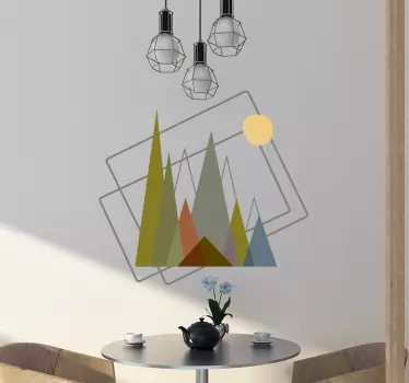 Mountains minimalist style vinyl wall art - TenStickers