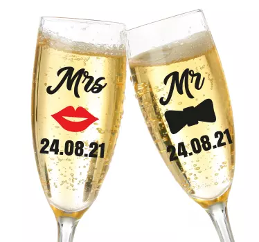 Mr and Mrs wedding design  bridal decal - TenStickers