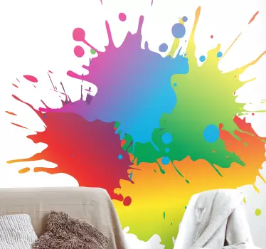 Multi colors splash abstract sticker - TenStickers
