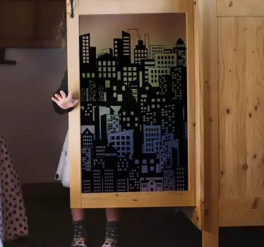Multicolored closet furniture sticker - TenStickers