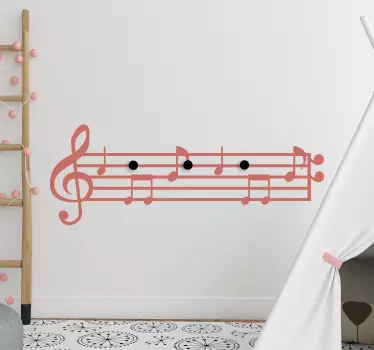 Musical note coat hanger decal - TenStickers