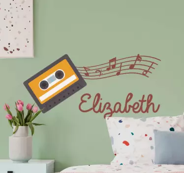 Musical notes with name Custom decal - TenStickers