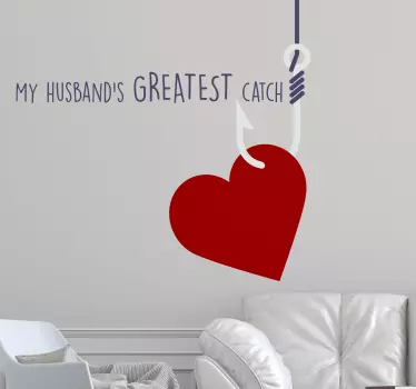 My husband's greatest catch bridal stickers - TenStickers
