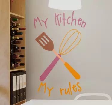 my kitchen my rules print design kitchen stickers - TenStickers