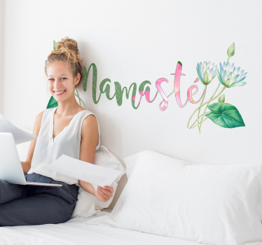 Namaste headboard headboard wall sticker - TenStickers