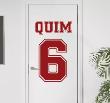 Name and number glass door decal - TenStickers