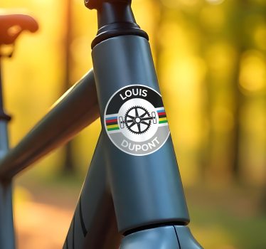 Name with circle stripes bike sticker - TenStickers