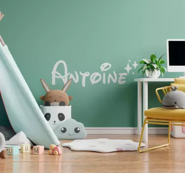 name with stars wall stickers children's room - TenStickers