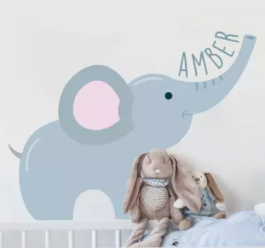Named elephant wild animal sticker - TenStickers