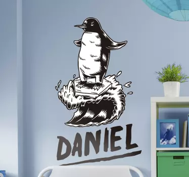 Named surfer bird sticker - TenStickers