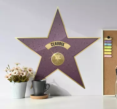 Named walk of fame star cinema decal - TenStickers