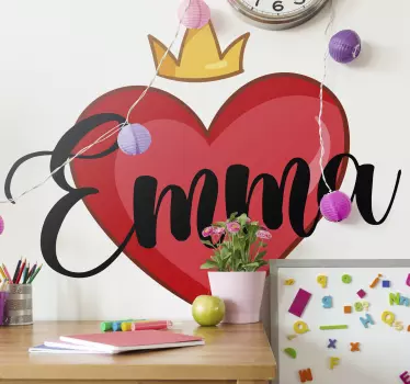 Names with heart love wall decal - TenStickers