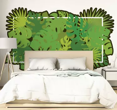 Nature tropical leaves headboard wall sticker - TenStickers