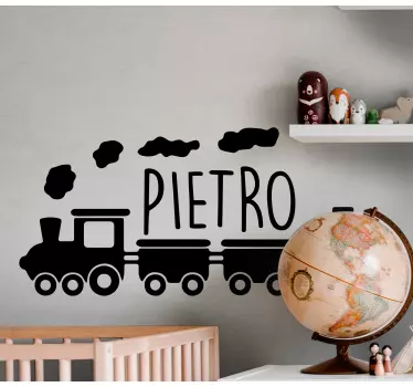 Nice train design and name custom sticker - TenStickers