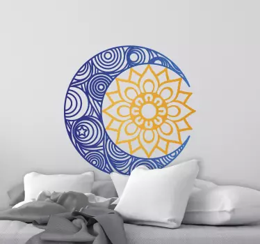 Night and day mandala floral wall decal - TenStickers