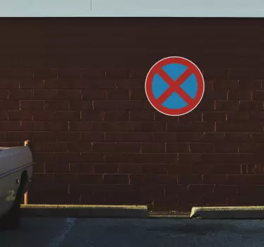 No Stopping Road Sign Sticker - TenStickers