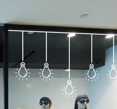 Nordic light bulbs for shops Christmas wall decal - TenStickers