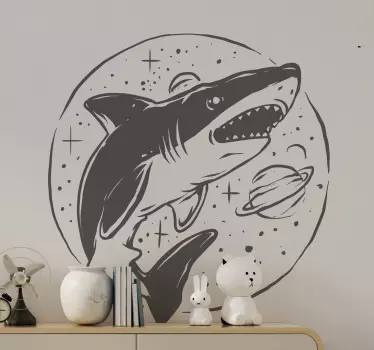 Nordic shark with stars fish  decal - TenStickers
