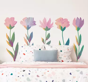 Nordic style flower wall decor - TenStickers