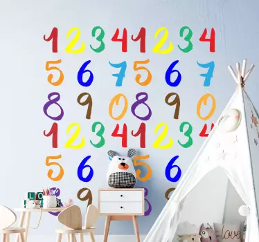 Numbers Confetti educational decal - TenStickers