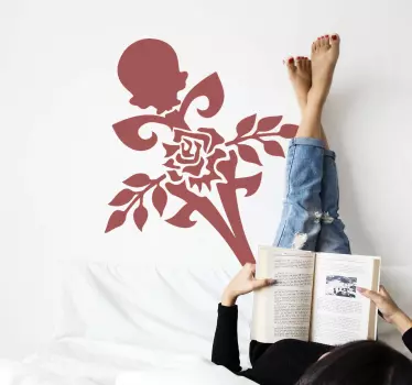 Object sticker botanical skull emblem - TenStickers