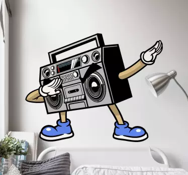 Object sticker cartoon boombox character - TenStickers
