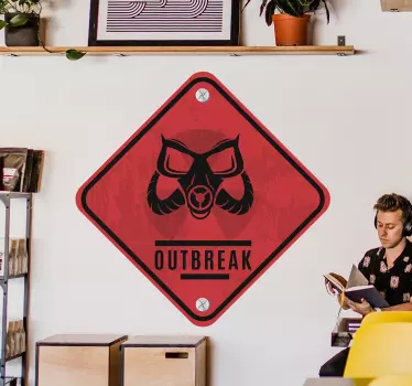 Object sticker caution outbreak sign - TenStickers