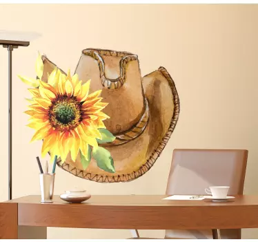 Object sticker cowboy hat floral - TenStickers