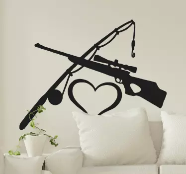 Object sticker crossed fishing rods - TenStickers