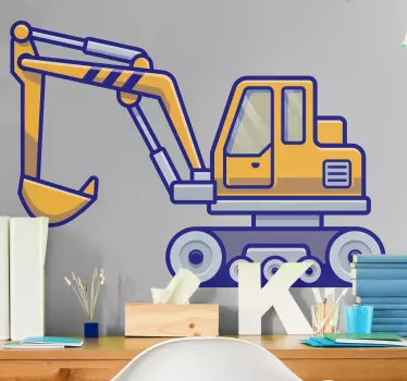 Object sticker excavator machine figure - TenStickers