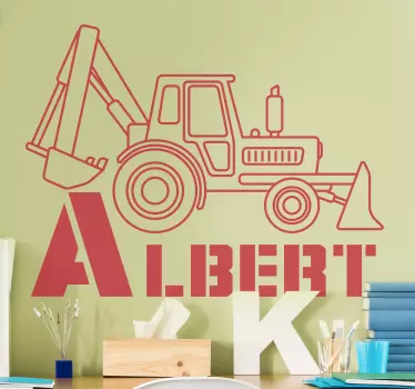 Object sticker excavator personalized name - TenStickers