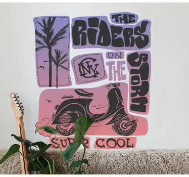Object sticker scooter palm trees - TenStickers