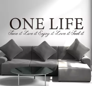 One life text motivational sticker - TenStickers