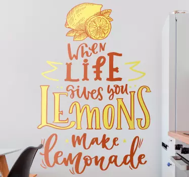 Orange and lemon sketch popular saying decal - TenStickers