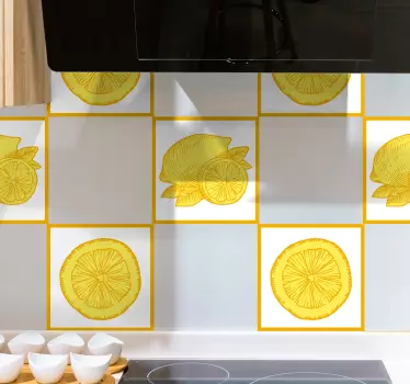 Orange and Lemon Sketch TILES tile transfer - TenStickers