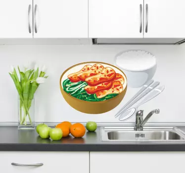 Oriental Food Kitchen Sticker - TenStickers