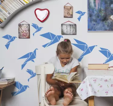 Origami birds wall sticker - TenStickers
