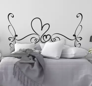 Ornamental flower headboard wall decal - TenStickers