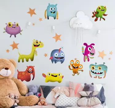 Outer space monsters collection monster decal - TenStickers