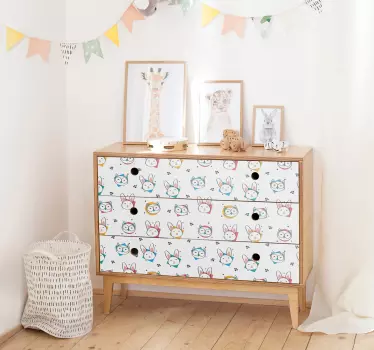 Owl rabbit pattern wild animal sticker - TenStickers