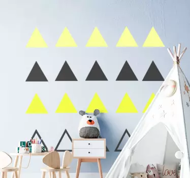 Pack of 20 yellow and black triangles baby wall sticker - TenStickers