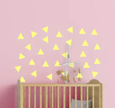 Pack of 30 little moncolor triangles baby wall sticker - TenStickers
